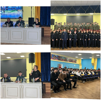 Көкшетау қаласындағы Мәлік Ғабдуллин атындағы азаматтық қорғау академиясына оқуға түсу жайында 10-11 сынып оқушыларымен кездесу өткізді.